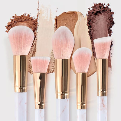 10 Pieces Pink Multifunctional Makeup Brushes