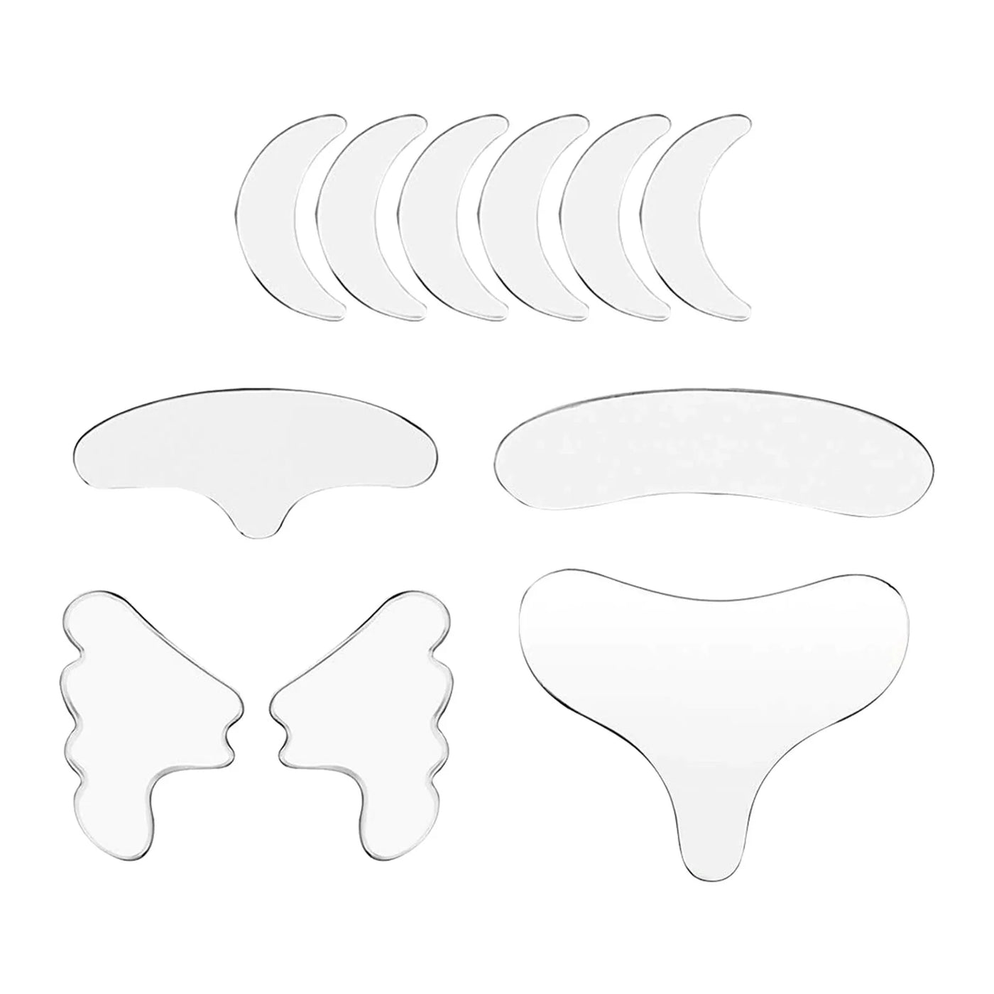 11Pcs Reusable Silicone Wrinkle Removal Sticker Set