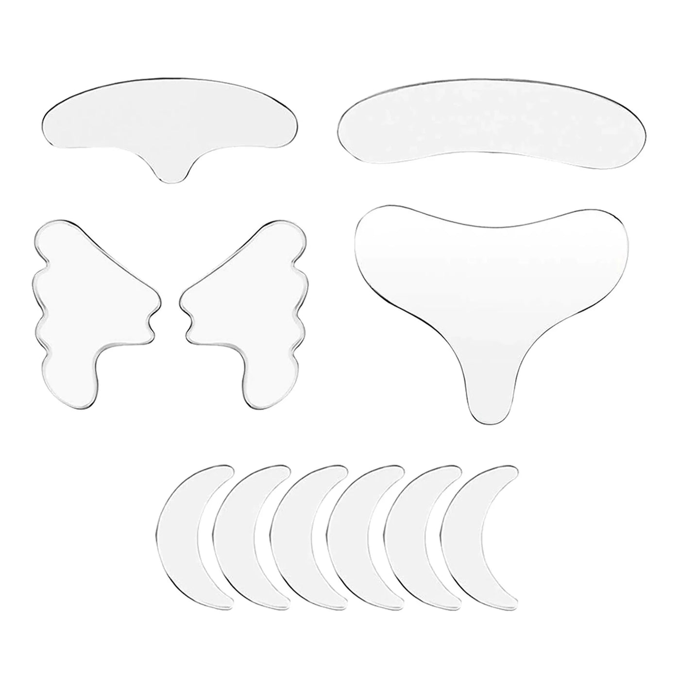 11Pcs Reusable Silicone Wrinkle Removal Sticker Set